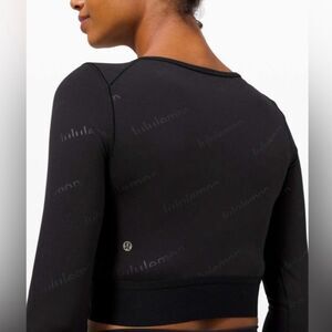 Lululemon Wunder Train Crop LS Emboss